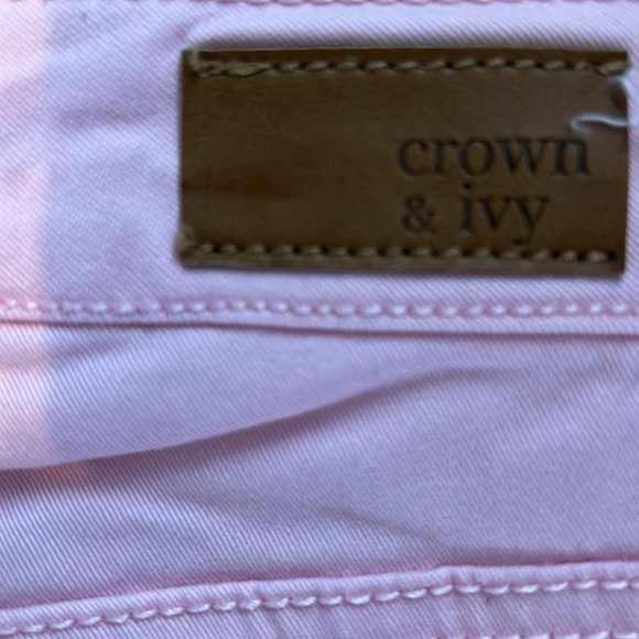 Women's Crown & Ivy pink High Rise Skinny Jeans, Size 12 - Picture 3 of 4